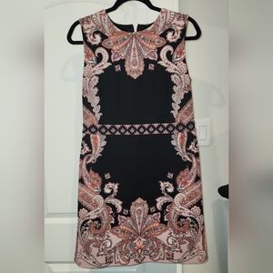 Paisley Print Black Dress